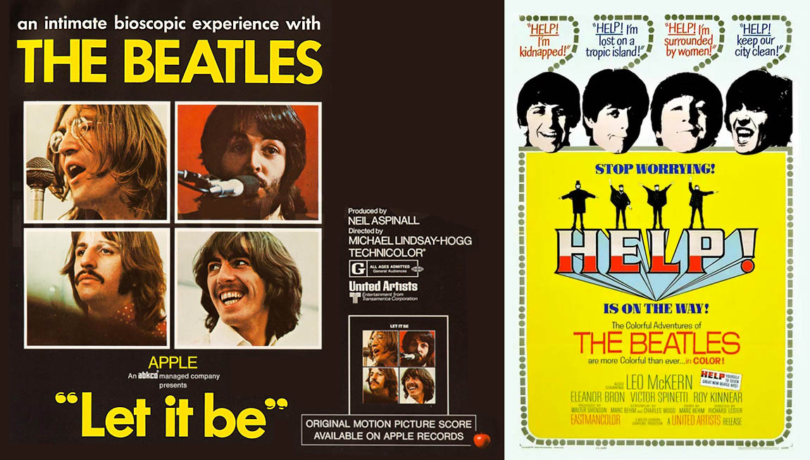 Beatles Let It Be and Help film posters